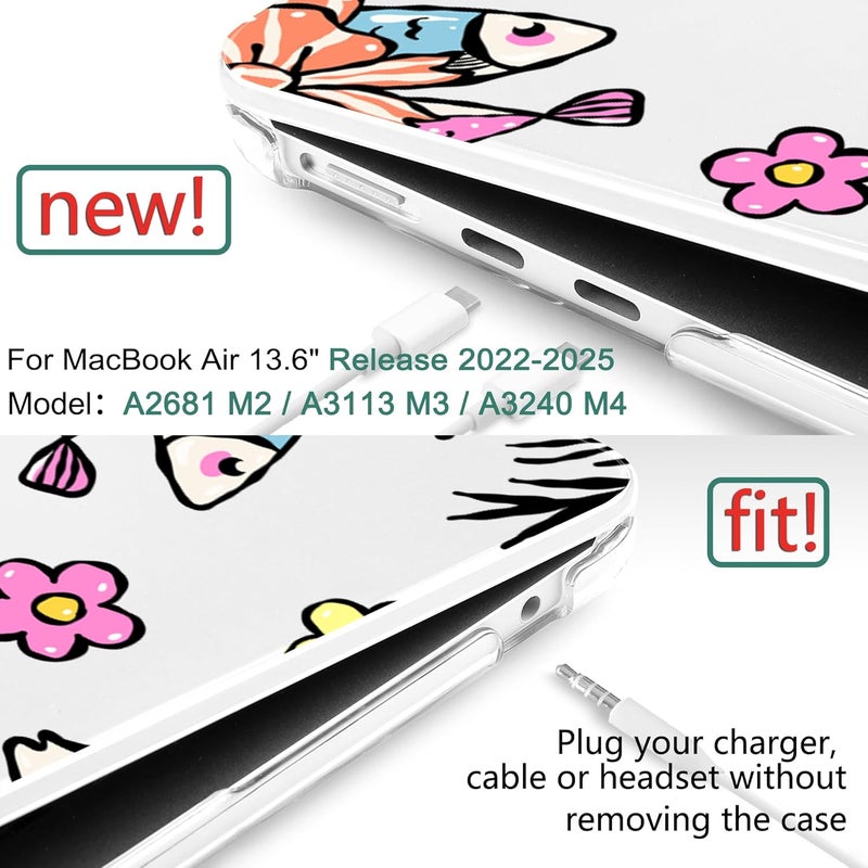 DONGKE for M4 MacBook Air 13.6 Inch Case 2025 2024 2023 2022 Model A3240 A3113 A2681 M3 M2 Chip, Plastic Hard Shell Case Cover with Touch ID for MacBook Air 13 Inch M4 - Sardine - Image 2